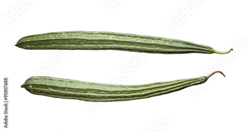 Angled gourd on white backgroud with clipping path