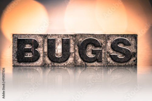 Fotografia Bugs Concept Vintage Letterpress Type