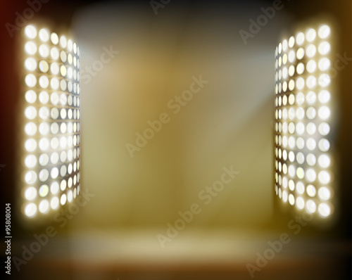 Stadium spotlights. Vector illustration.