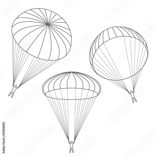 vector set of  parachutes