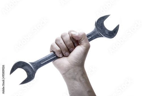 Schraubenschlüssel in der Hand