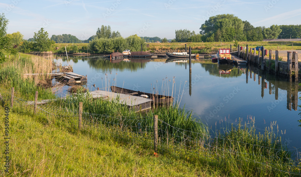 Picturesque small port situated on a Dutch river