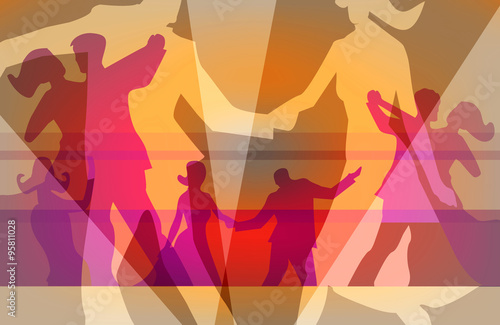 Ballroom dancing dance party colorful background.
Colorful  background for w...