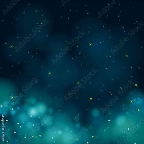 vector glittering stars on bokeh background