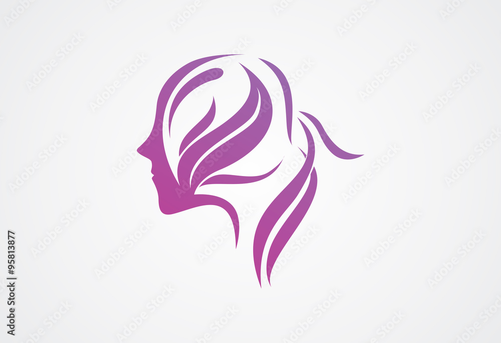 Woman hair and skin care logo vector Woman hair and skin care logo vector