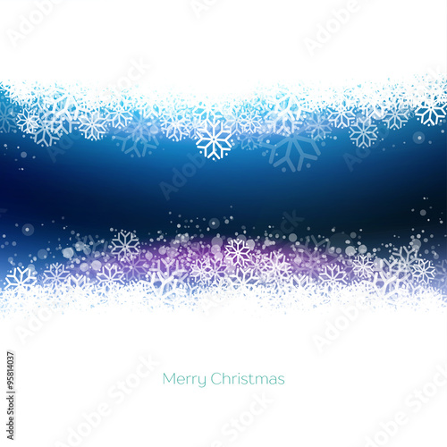 Modern Blue Merry Christmas background with snowflakes