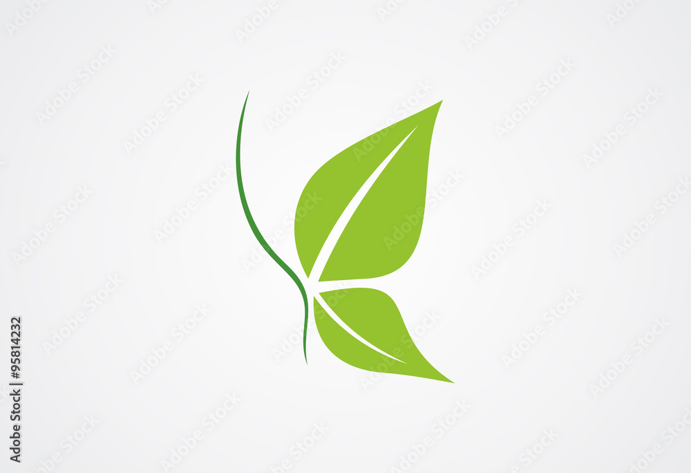 Butterfly leaf logo vector Butterfly leaf logo vector