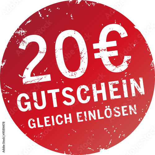 Button Stempel 20 Euro Gutschein