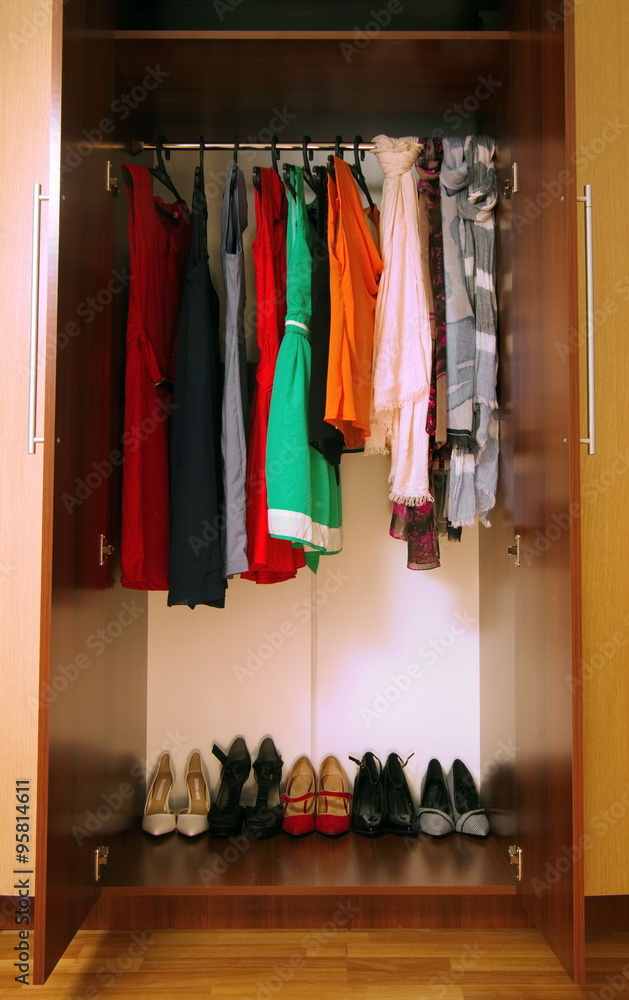 wardrobe with clothes and shoes wardrobe with clothes and shoes