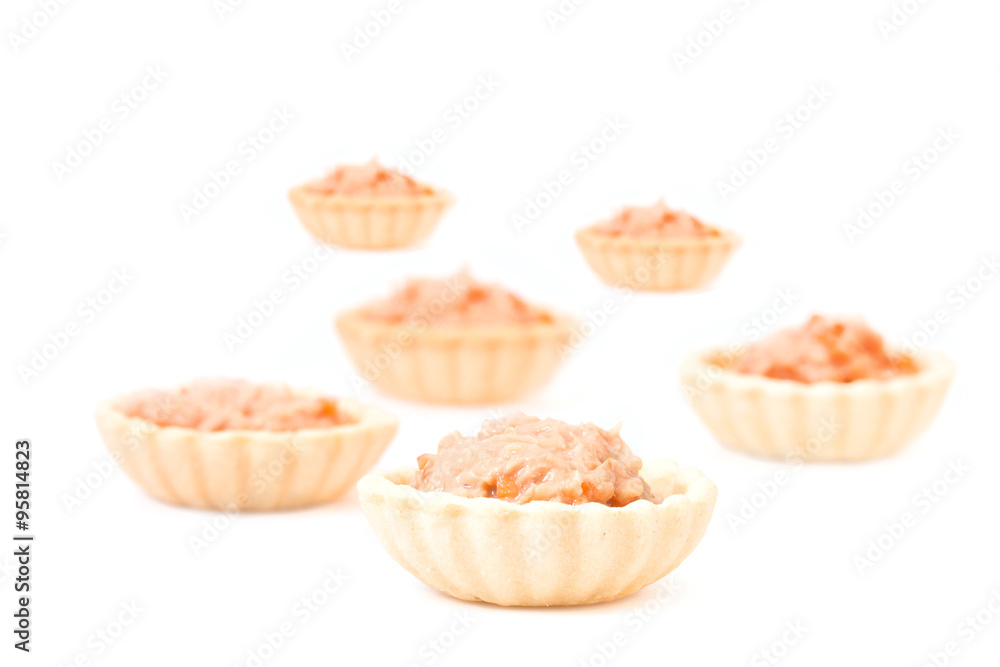 Homemade mini of tuna spread topping. Homemade mini of tuna spread topping.