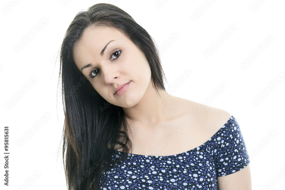 Young casual woman style isolated over white Young casual woman style isolated over white