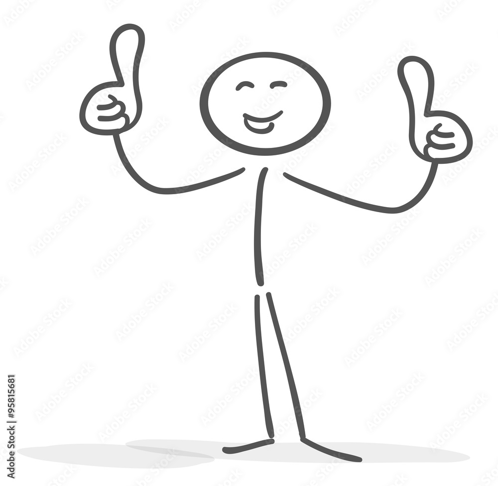 Illustration of a Stick Man - Thumbs Up - Ok Stock Vector