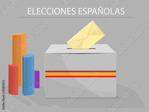 Spanish election. Text in Spanish "Spanish election"