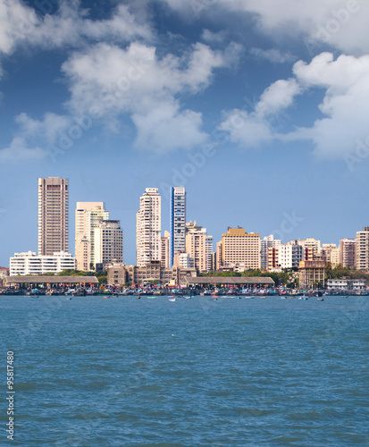Mumbai skyline through the sea 