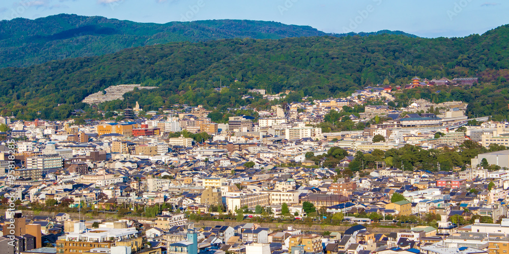 panoramic view of Kyoto. Japan