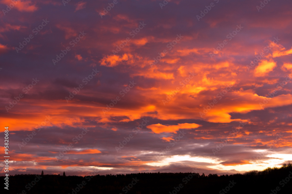 Sky, clouds and afterglow Sky, clouds and afterglow