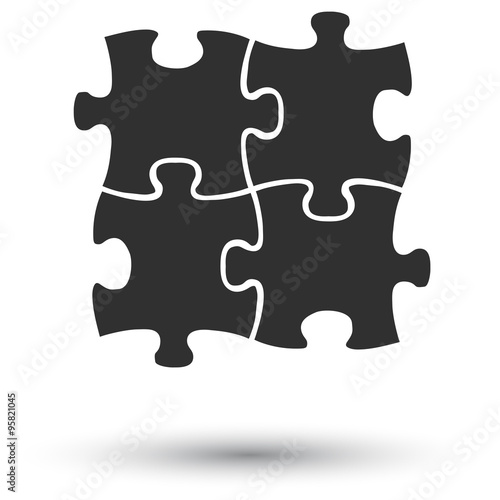 vector gray flat icon puzzle