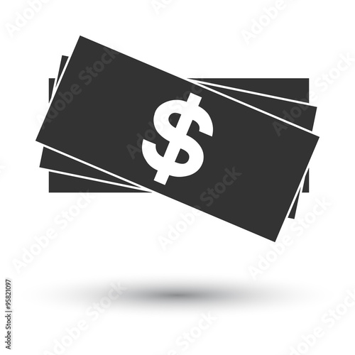 gray flat money icon dollar