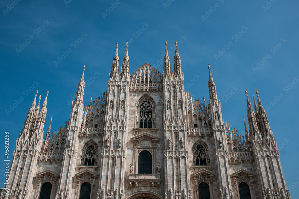 View of the Milan cathedral and gallery

