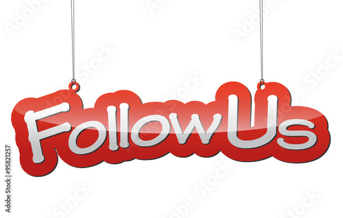 red vector background follow us