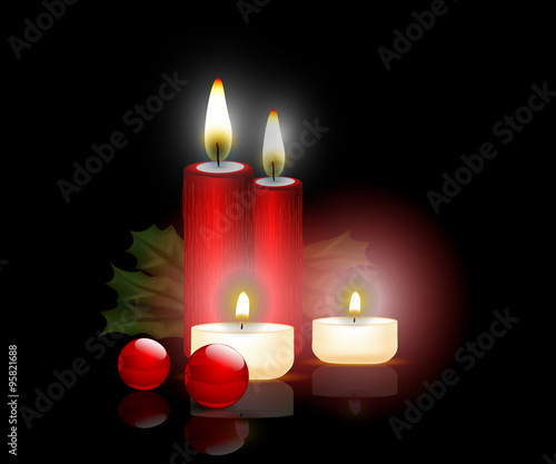 candeline, vischio, natale, decorazione, luce