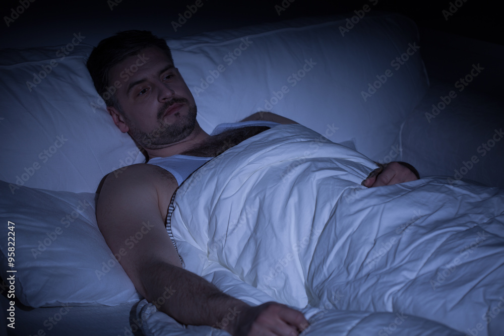 Man with insomnia Man with insomnia