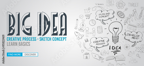 Big Idea concept with Doodle design style :Finding Solutions