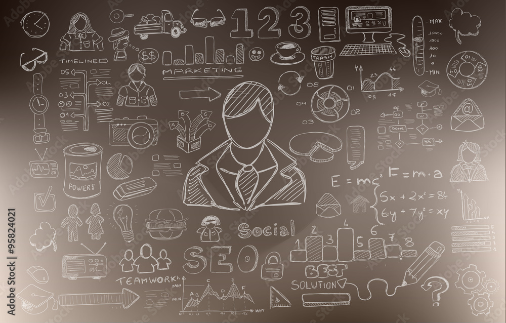 Business Development concept background wih Doodle design style Business Development concept background wih Doodle design style