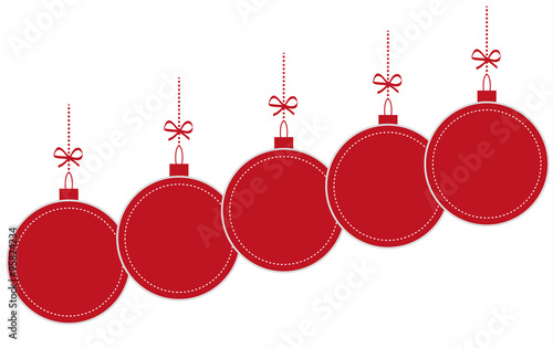 Décorations de Noël suspendus, or, isolé, fond 