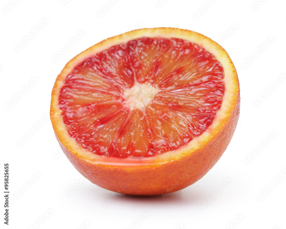 half of ripe red orange isolated half of ripe red orange isolated