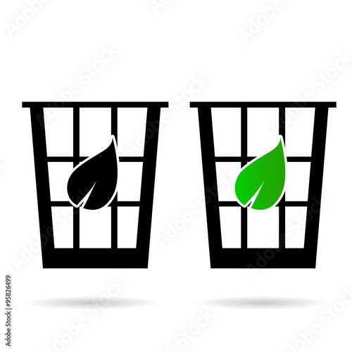 eco basket garbage icon vector