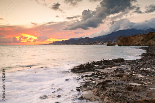 Coastline near village of Mkrygialos in the south eastern Crete, Greece. © milangonda
