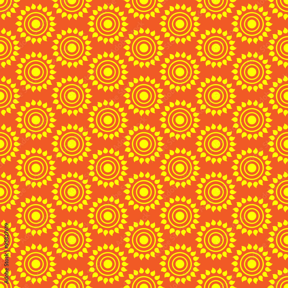 Cute seamless vector pattern of sun Cute seamless vector pattern of sun