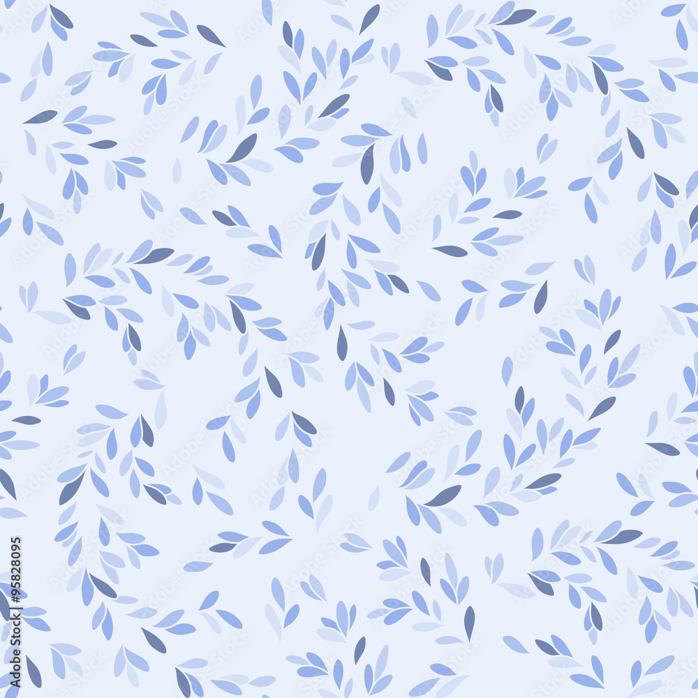 vector seamless pattern with leaves and stems in doodle style vector seamless pattern with leaves and stems in doodle style