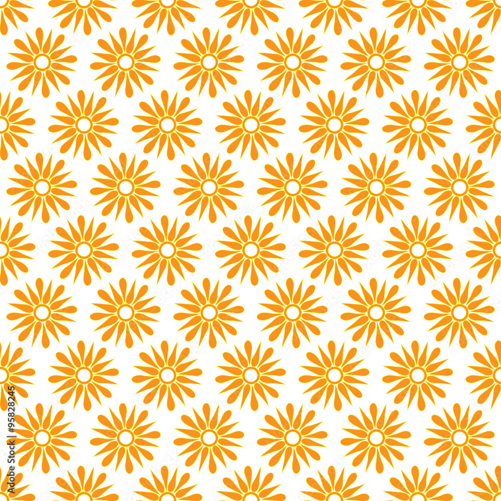 Cute seamless vector pattern of sun Cute seamless vector pattern of sun