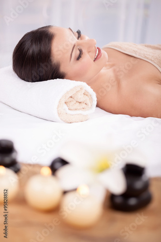 young beautiful woman in the spa salon
