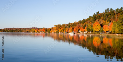 Fall Colors Reflected in a Calm Lake #95829819