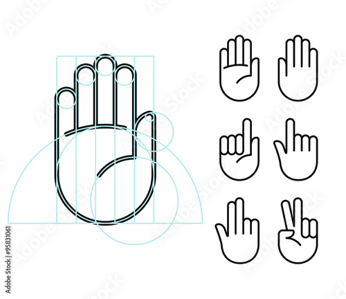 Hand gesture icons