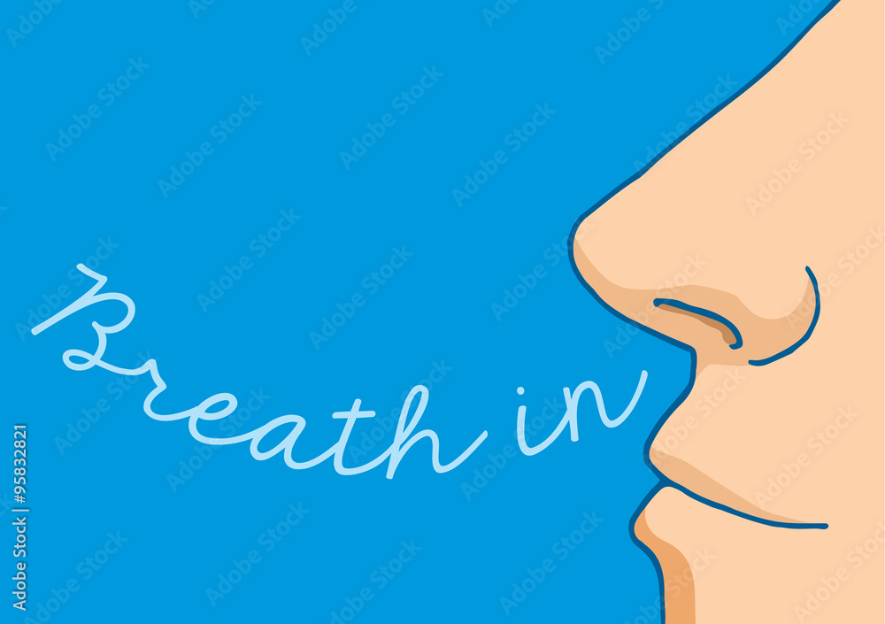 Cartoon nose breathing in word Stock Vector Adobe Stock
