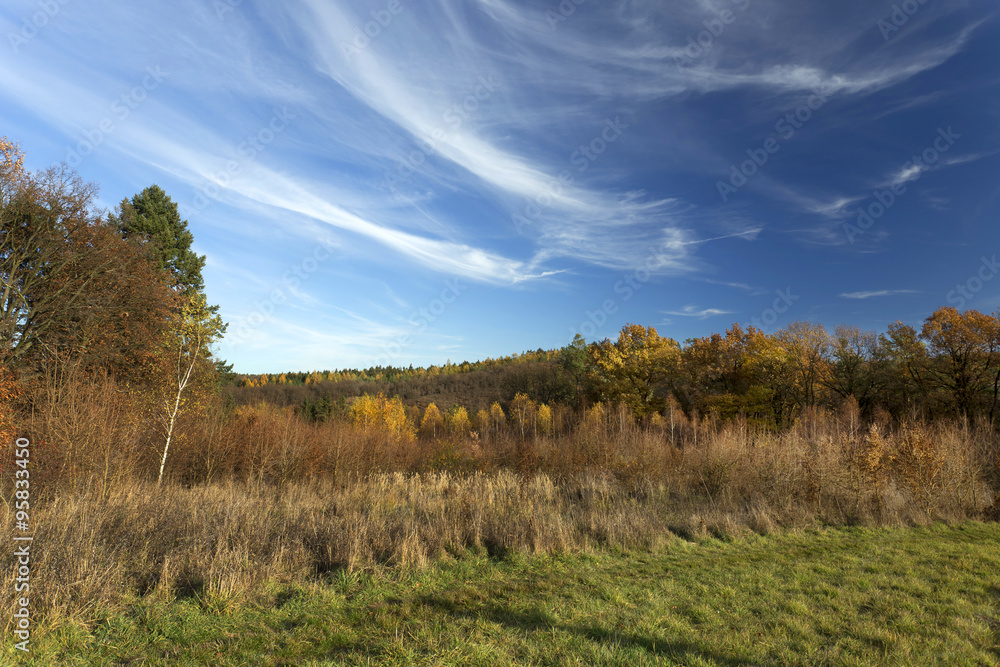 Colorful autumn Landscape in Bohemia