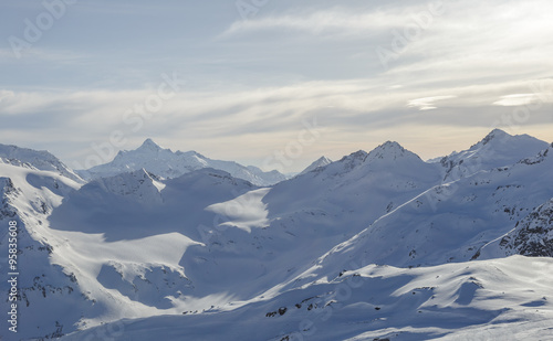 Northern Caucasian range at evening