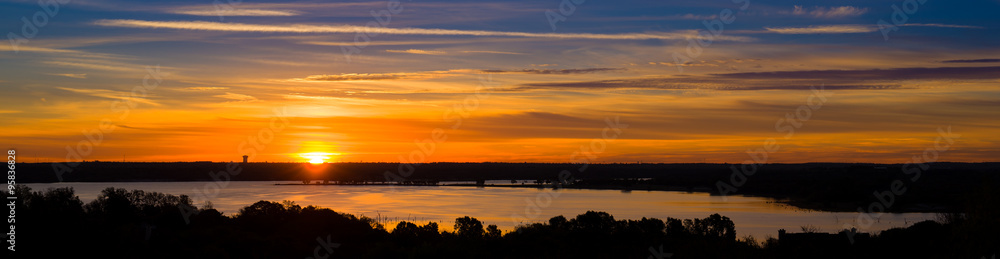 Texas Lake Sunrise Panorama