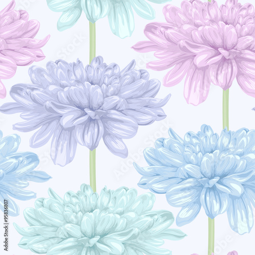 Fototapeta Naklejka Na Ścianę i Meble -  Beautiful seamless background with dahlia.