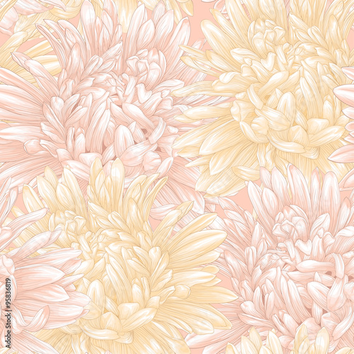Beautiful seamless background with aster.