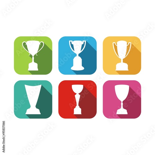 Simple Trophy With Shadow Vector Template