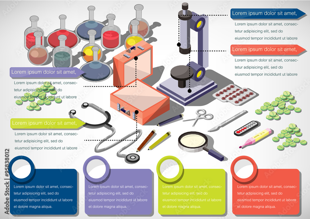 illustration of infographic medical concept in isometric graphic illustration of infographic medical concept in isometric graphic