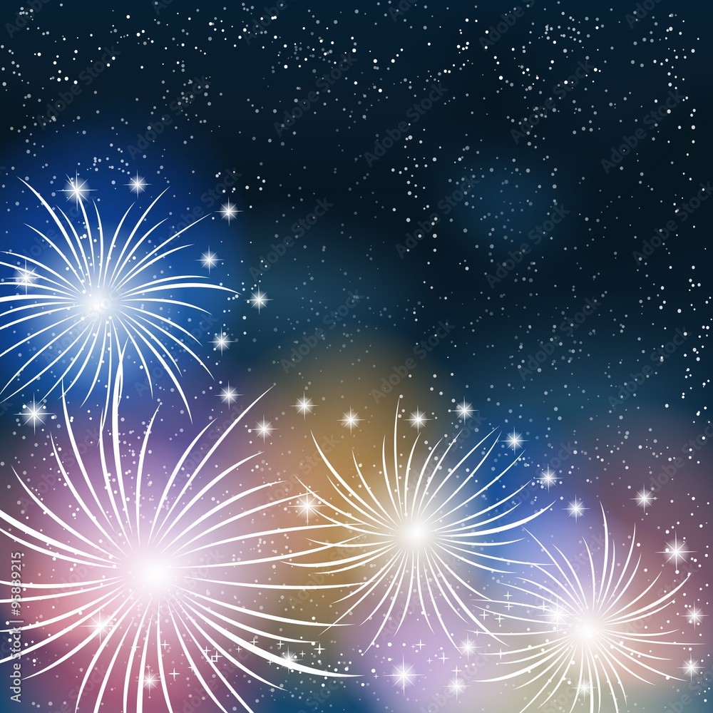 Fototapeta premium Fireworks colorful background.