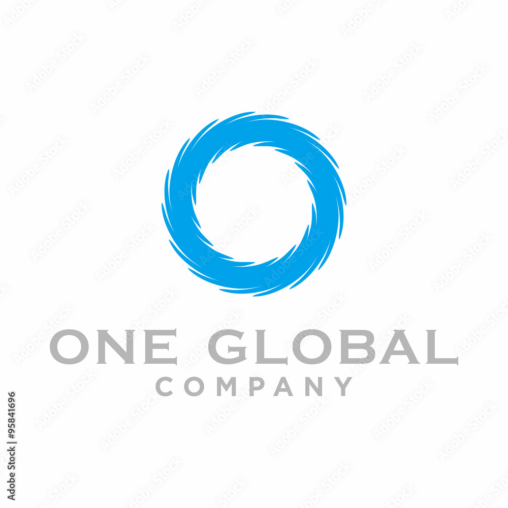 Circle wave initial O icon logo