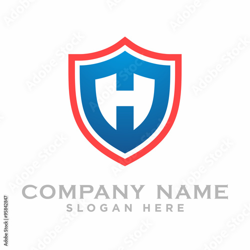 Initial H shield protection vector logo icon