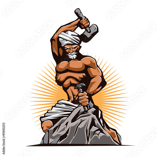 Sculptor Hammer Chisel Retro